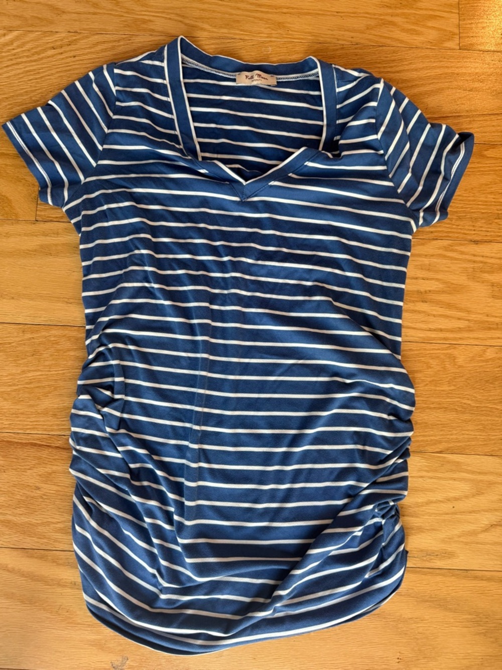 Striped Navy & White V-Neck Maternity Top